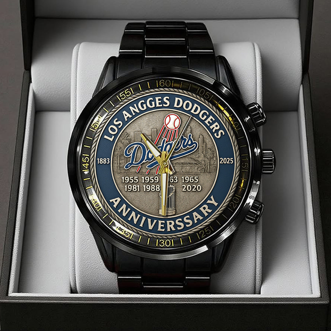 Los Angeles Dodgers 2025 Black Stainless Steel Watch – TANTN16144