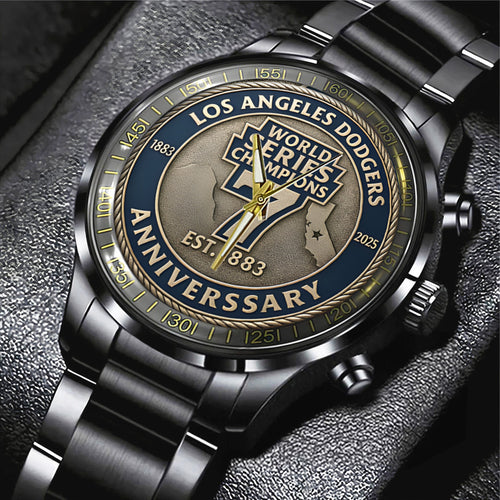 Los Angeles Dodgers 2025 Black Stainless Steel Watch – TANTN16145