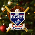 Los Angeles Dodgers 2025 World Series Champions Custom Shape 2-sided Acrylic Ornament – HOATT14254
