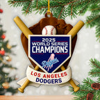 Los Angeles Dodgers 2025 World Series Champions Custom Shape 2-sided Acrylic Ornament – HOATT14254