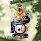 Los Angeles Dodgers 2025 World Series Champions Custom Shape 2-sided Acrylic Ornament – HOATT14256
