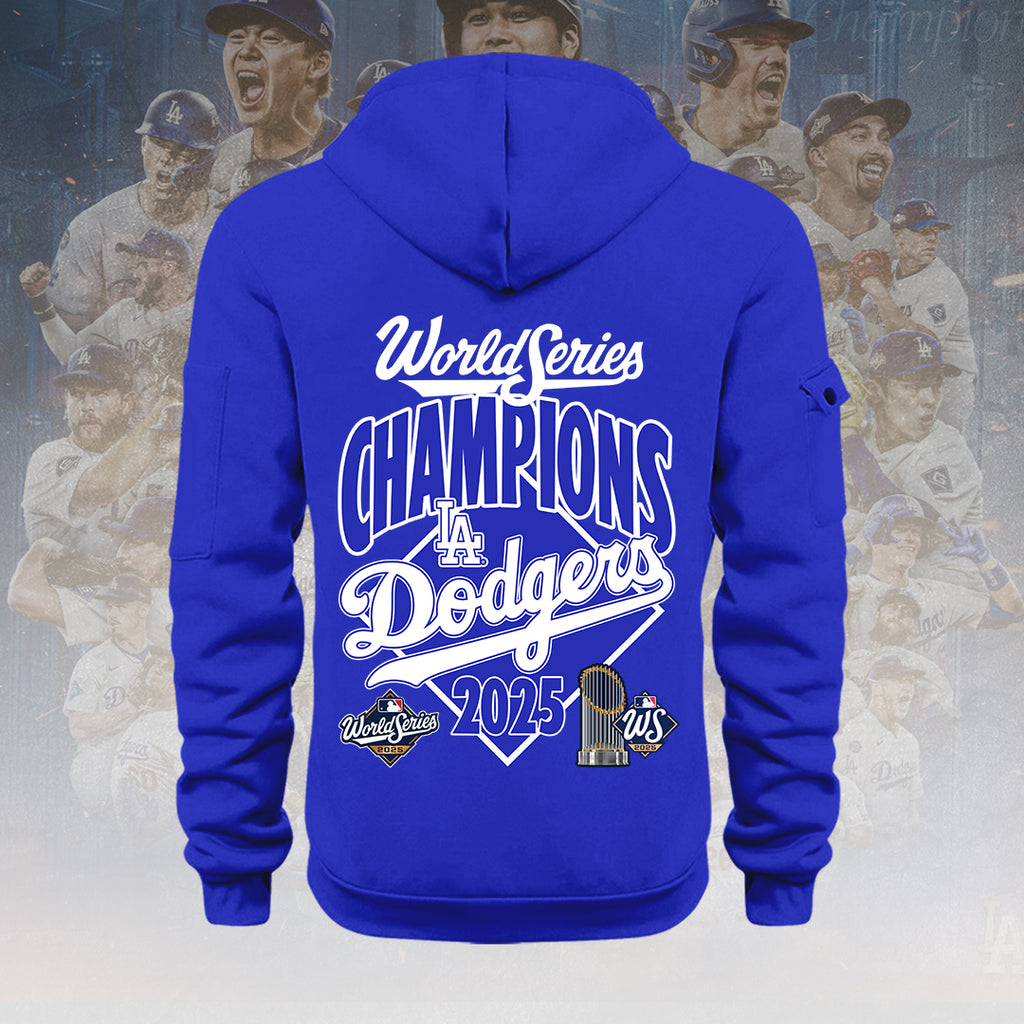 Los Angeles Dodgers 2025 World Series Champions 2D Quarter Zip Hoodie – HOATT14282