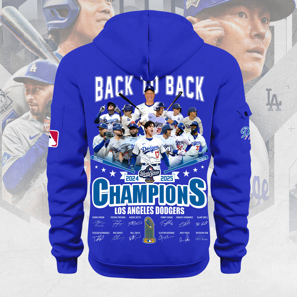 Los Angeles Dodgers 2025 World Series Champions 2D Quarter Zip Hoodie – MAITM13680