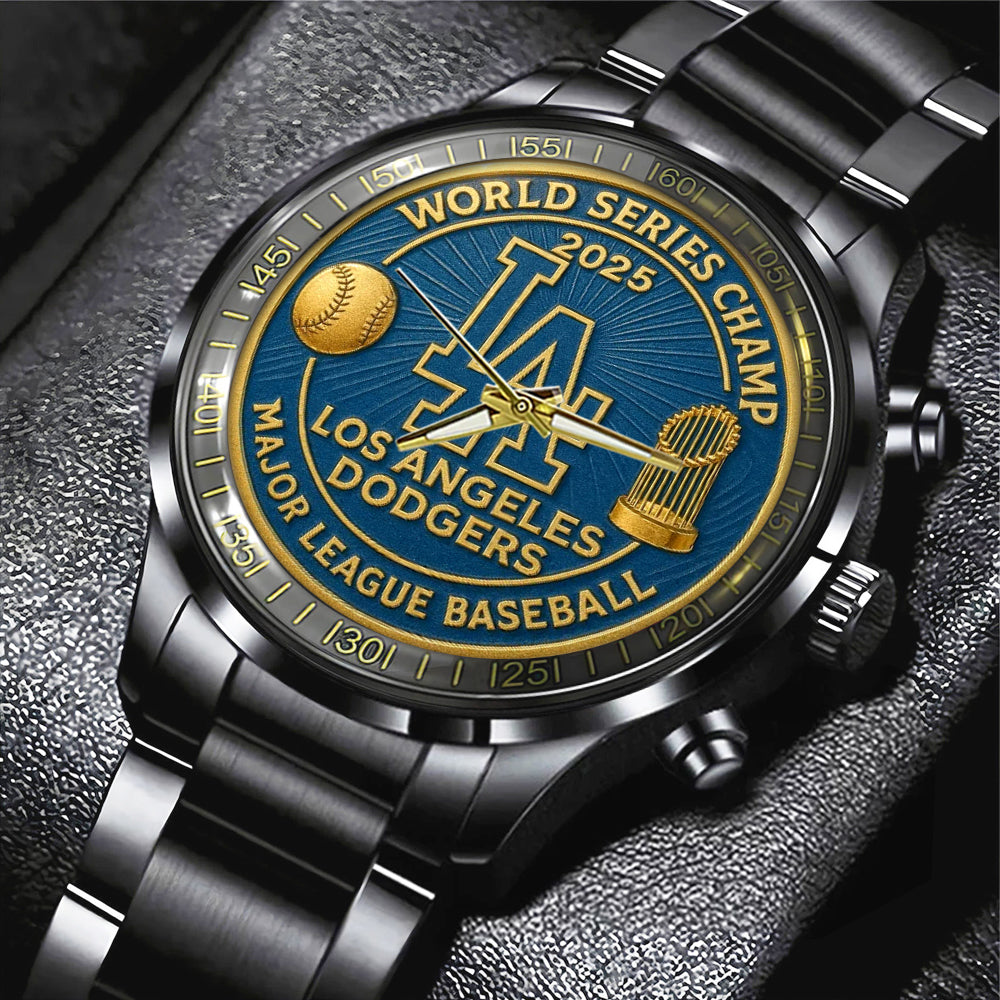 Los Angeles Dodgers World Series 2025 Black Stainless Steel Watch – TANTN18189