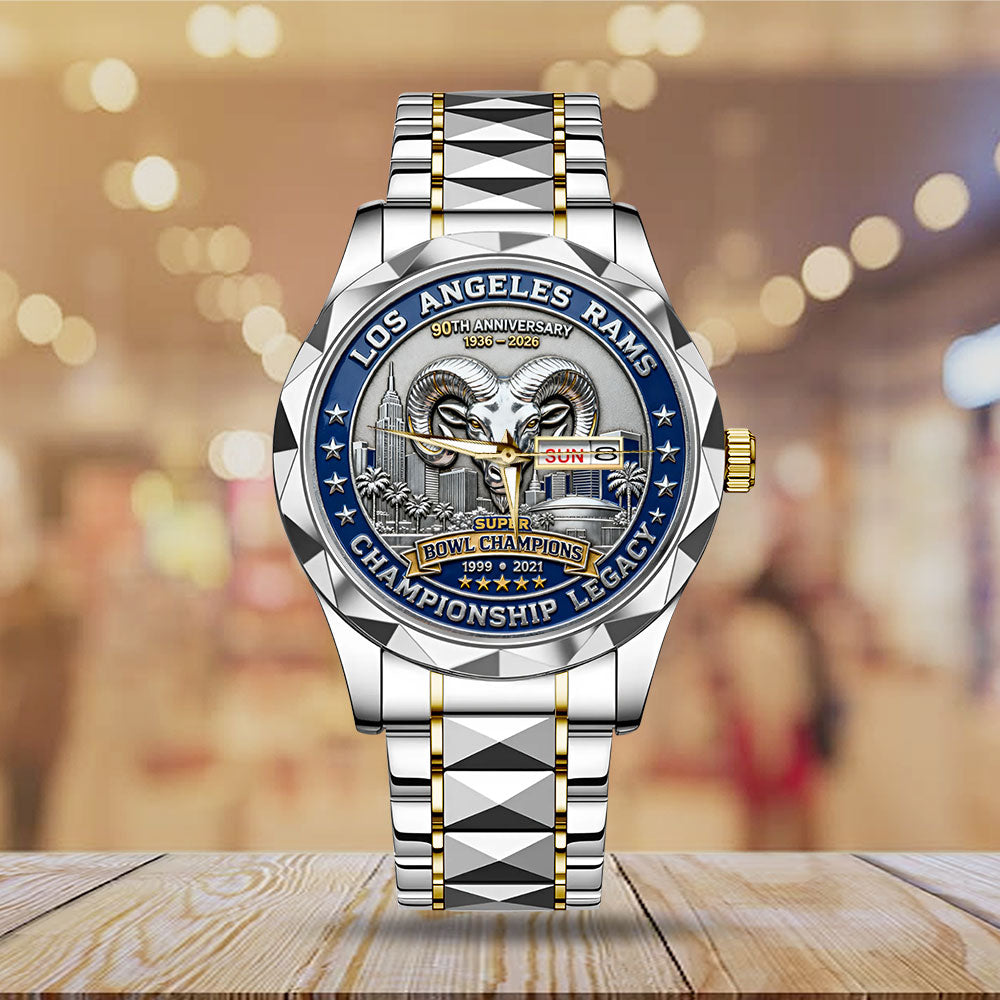 Los Angeles Rams 90th Anniversary Alloy Luxury Quartz Watch – MAITM14148
