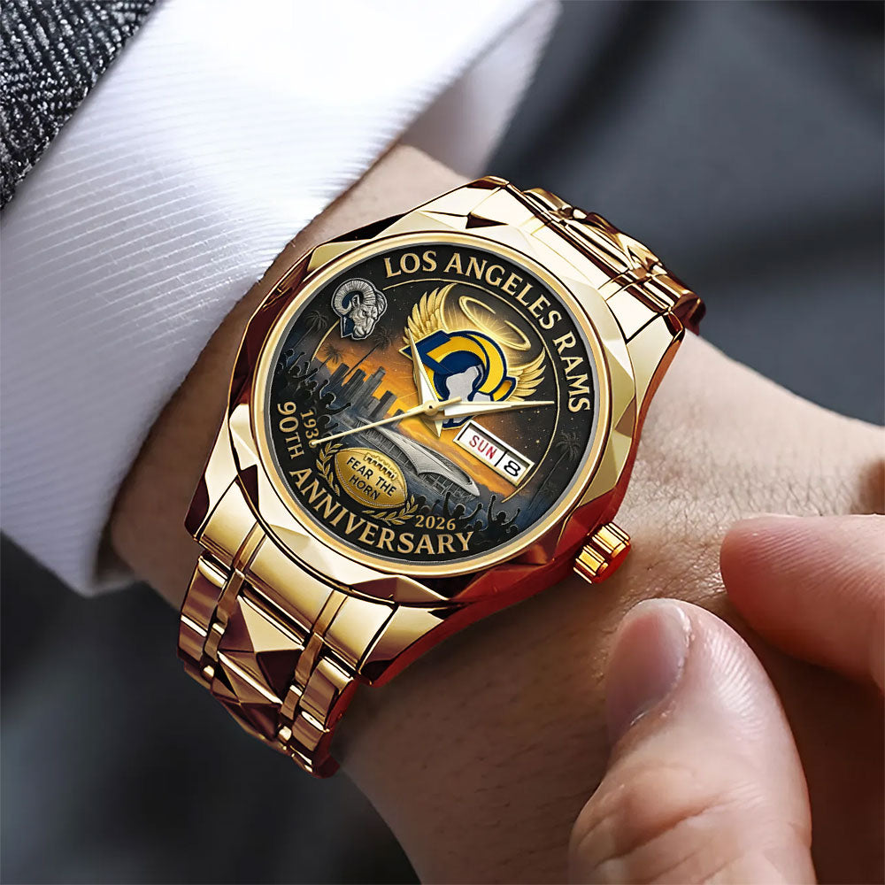 Los Angeles Rams 90th Anniversary Alloy Luxury Quartz Watch – MAITM14238