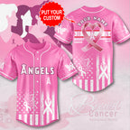 Personalized Los Angeles Angels x Breast Cancer Awareness 2025 Baseball Jersey – MAITM13026