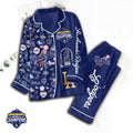 Los Angeles Dodgers Satin Pajama Set with Piping – GNE4713