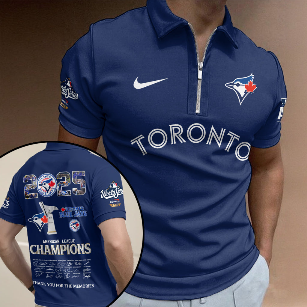 Toronto Blue Jays Zip Polo Shirt – TMTHU2405