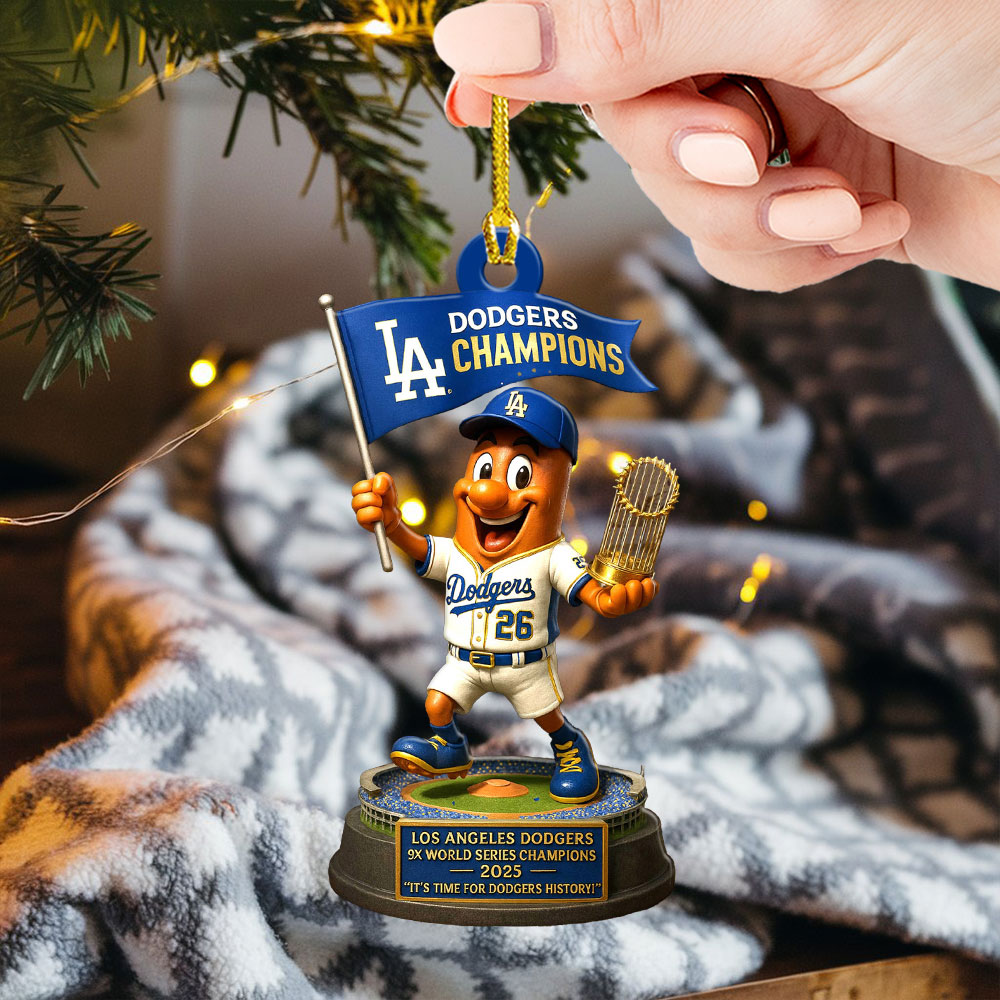 Los Angeles Dodgers 2025 World Series Champions Custom Shape 2-sided Acrylic Ornament – HOATT14385