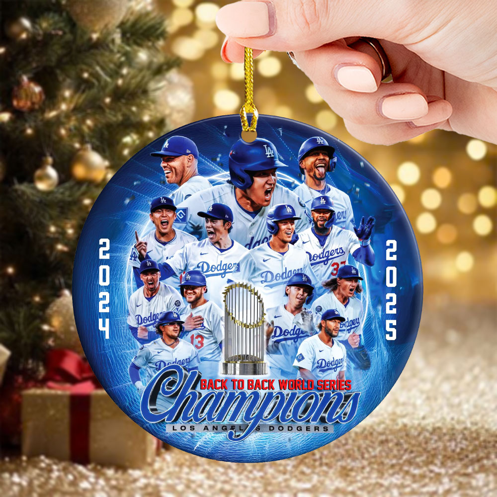 Los Angeles Dodgers 2025 World Series Champions Custom Shape 2-sided Acrylic Ornament – HOATT14382