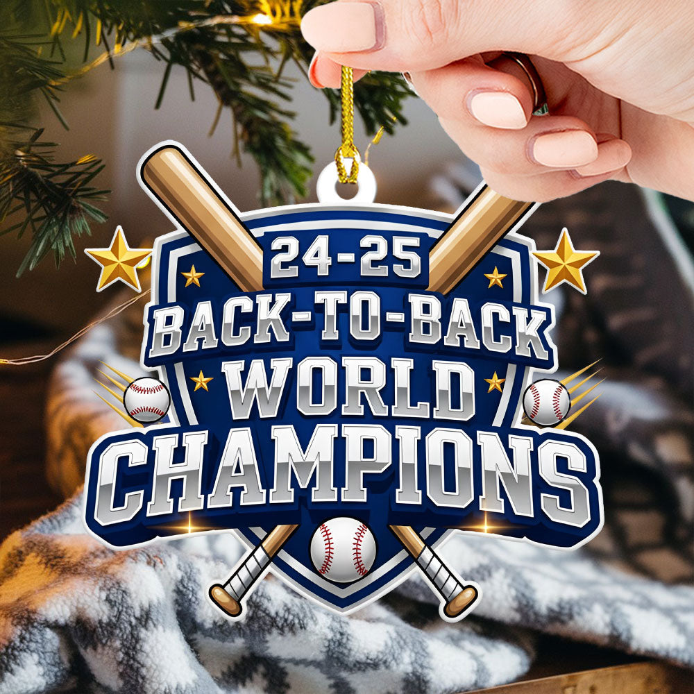 Los Angeles Dodgers 2025 World Series Champions Custom Shape 2-sided Acrylic Ornament – HOATT14383