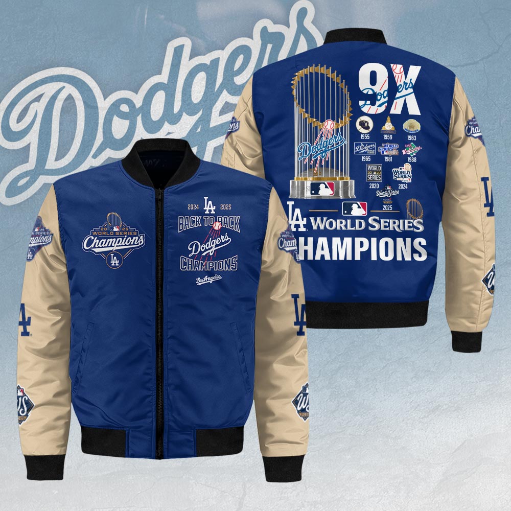 Los Angeles Dodgers 2025 World Series Champions 3D Bomber Jacket – HOATT14302
