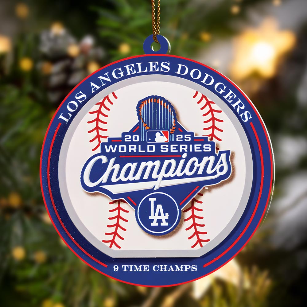 Los Angeles Dodgers 2025 World Series Champions Custom Shape 2-sided Acrylic Ornament – HOATT14345