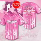 Personalized Los Angeles Dodgers x Breast Cancer Awareness 2025 Baseball Jersey – MAITM13027