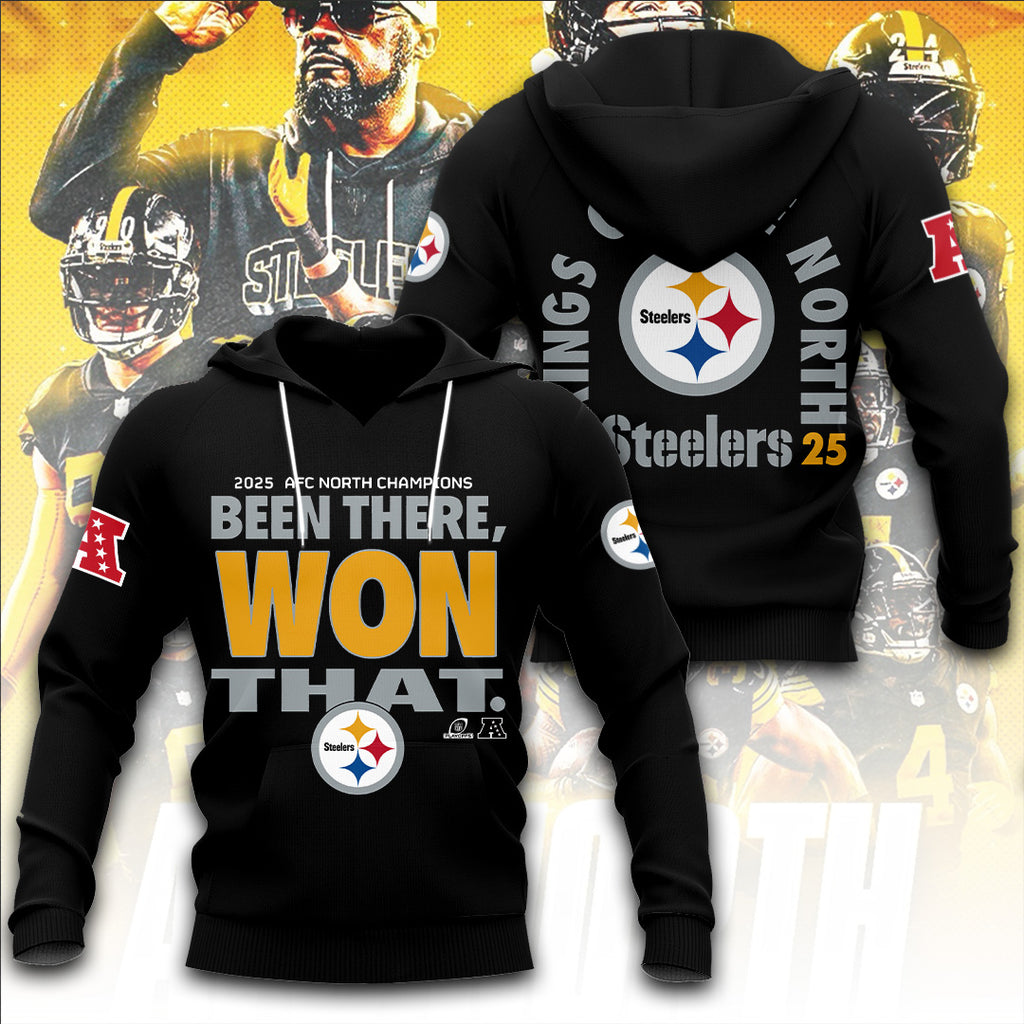 Pittsburgh Steelers 2025 AFC North Champions 3D Apparel – MAITM14342