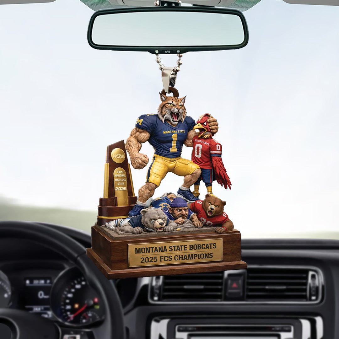 Montana State Bobcats Football 2025 National Champions Custom shape 1-sided Acrylic Car Ornament – MAITM14375