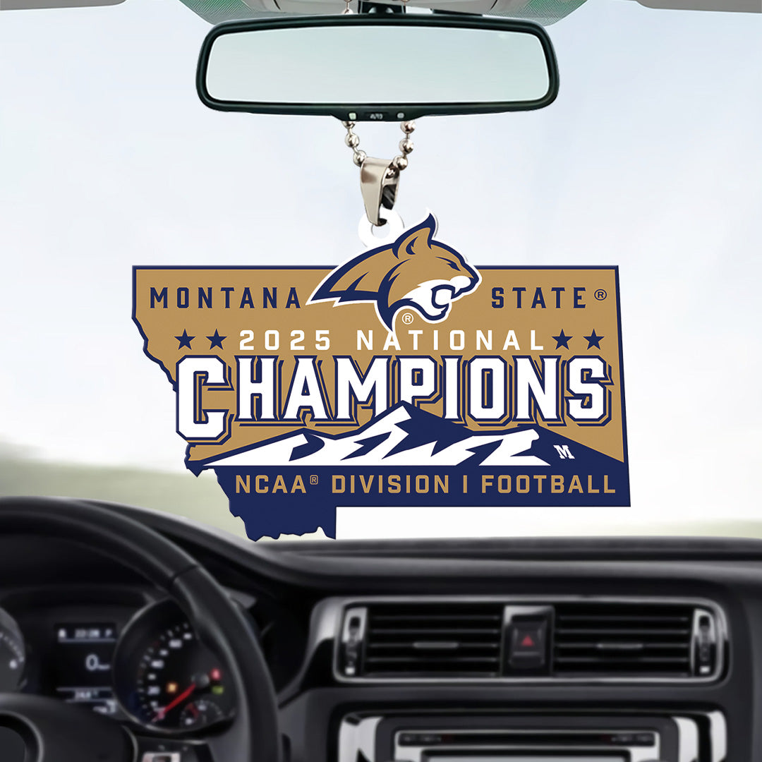 Montana State Bobcats Football 2025 National Champions Custom shape 1-sided Acrylic Car Ornament – MAITM14386