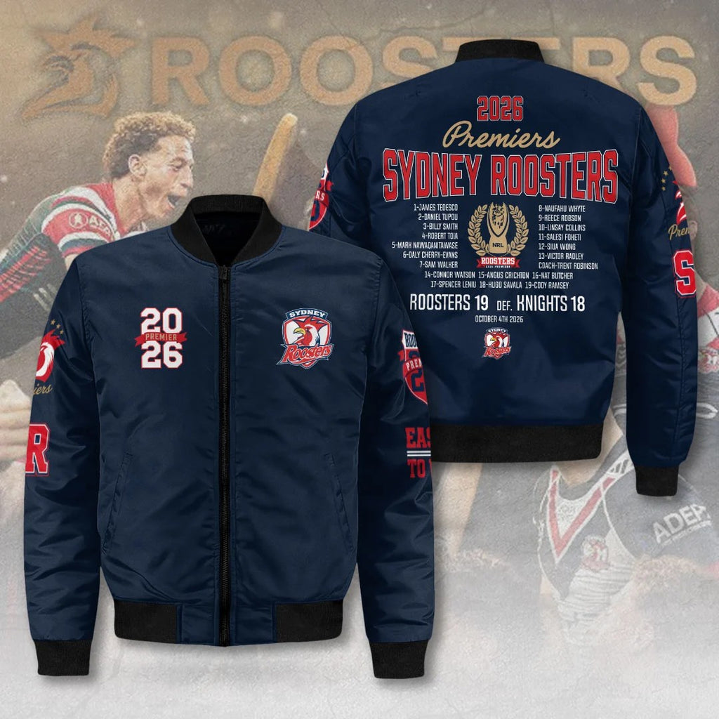 Sydney Roosters 2026 NRL Premiers 3D Bomber Jacket – MAITM15302
