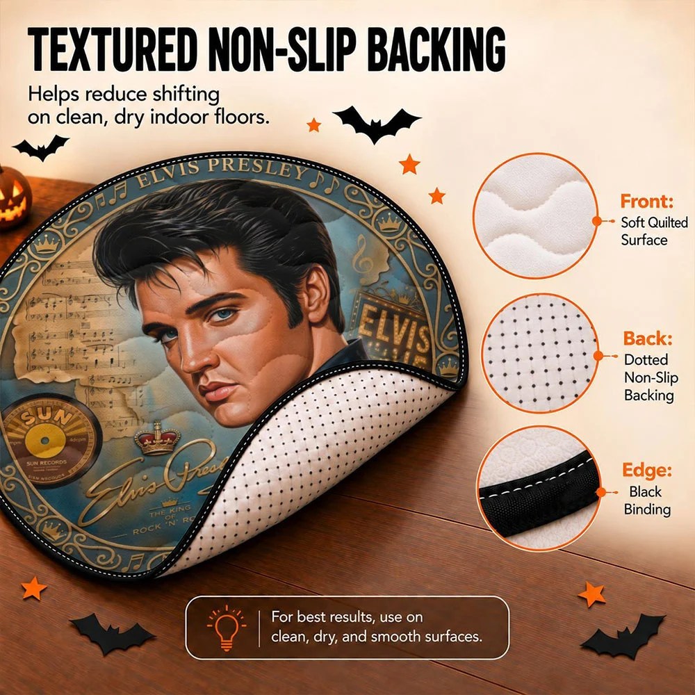 Elvis Presley Round Quilt Rug – MAITM15419
