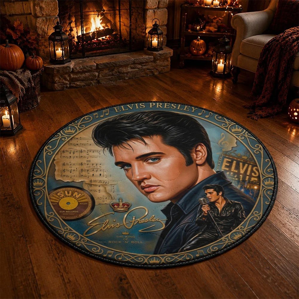 Elvis Presley Round Quilt Rug – MAITM15419