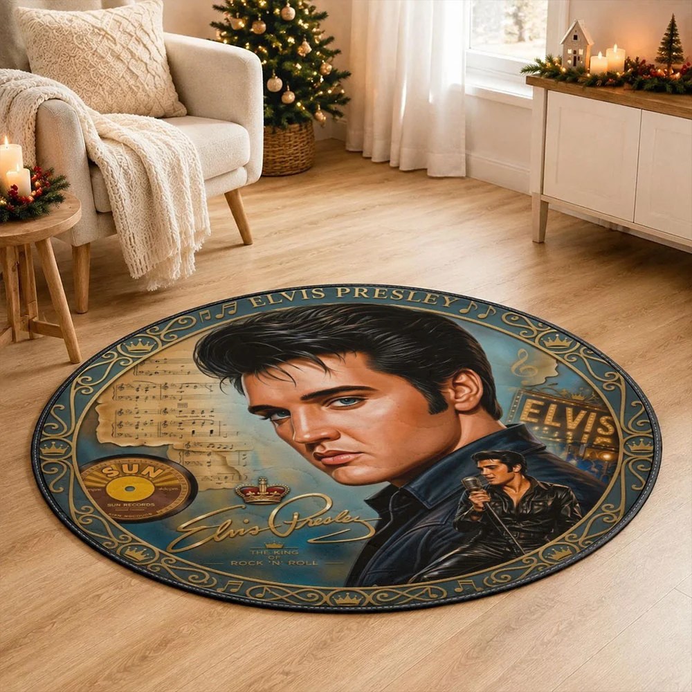Elvis Presley Round Quilt Rug – MAITM15419