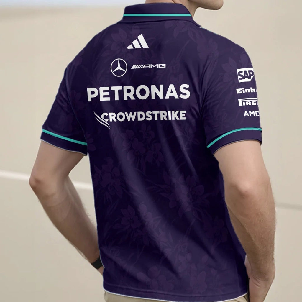 Mercedes AMG Petronas F1 Team Vanda Bloom 2026 Zip Polo Shirt – TANTN25244