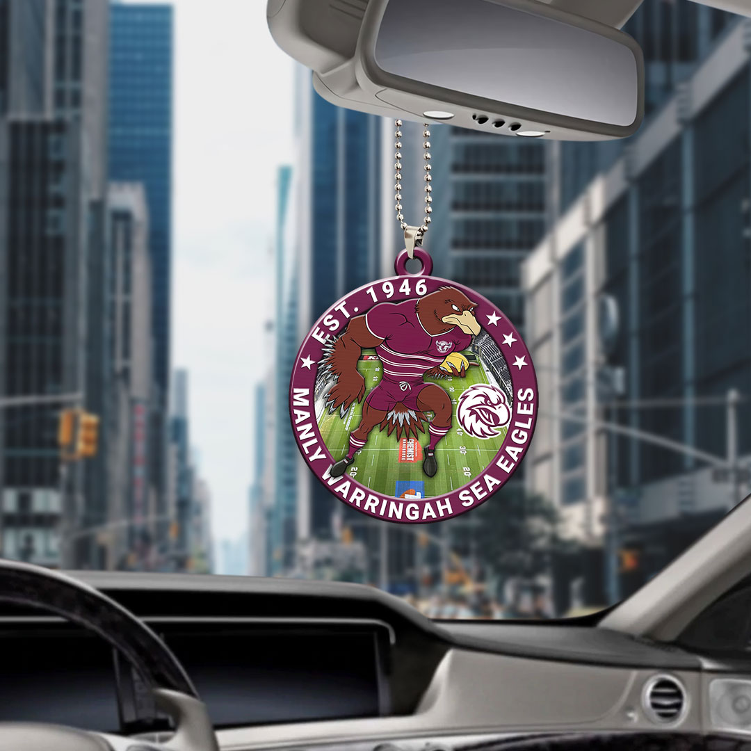 Manly-Warringah Sea Eagles Custom Shape 2-sided Acrylic Car Ornament – HOATT13372