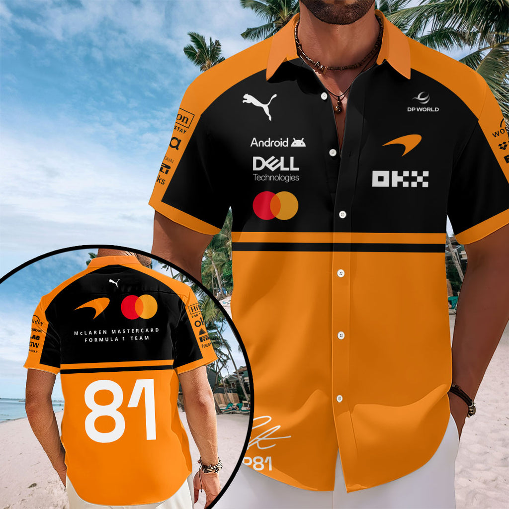 McLaren Formula One Team x Oscar Piastri 2026 Short Sleeve Button-Down Shirt – TANTN21383