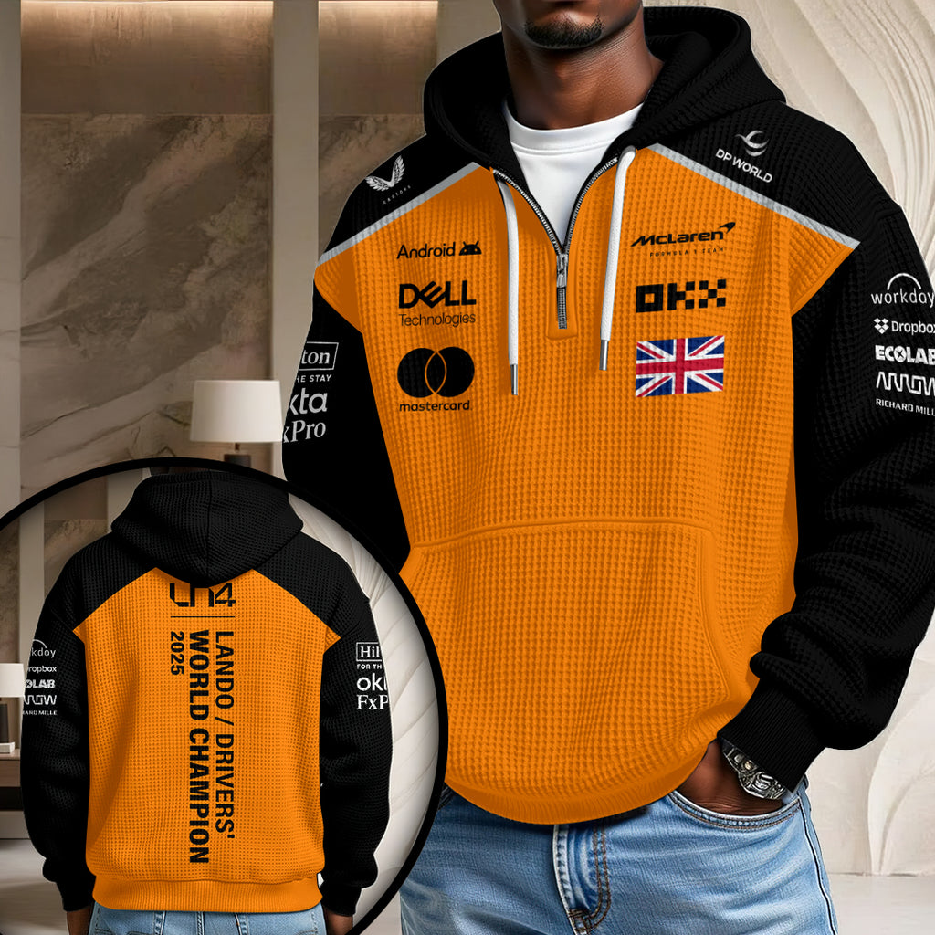 McLaren x Lando Norris 2025 World Champions 3D Unisex Waffle Hoodie – HOATT15125