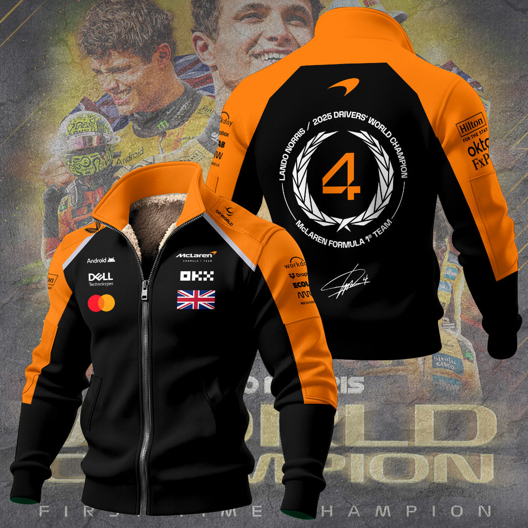 McLaren x Lando Norris World Champions 2025 Thick Knit Fleece Jacket – TANTN19236