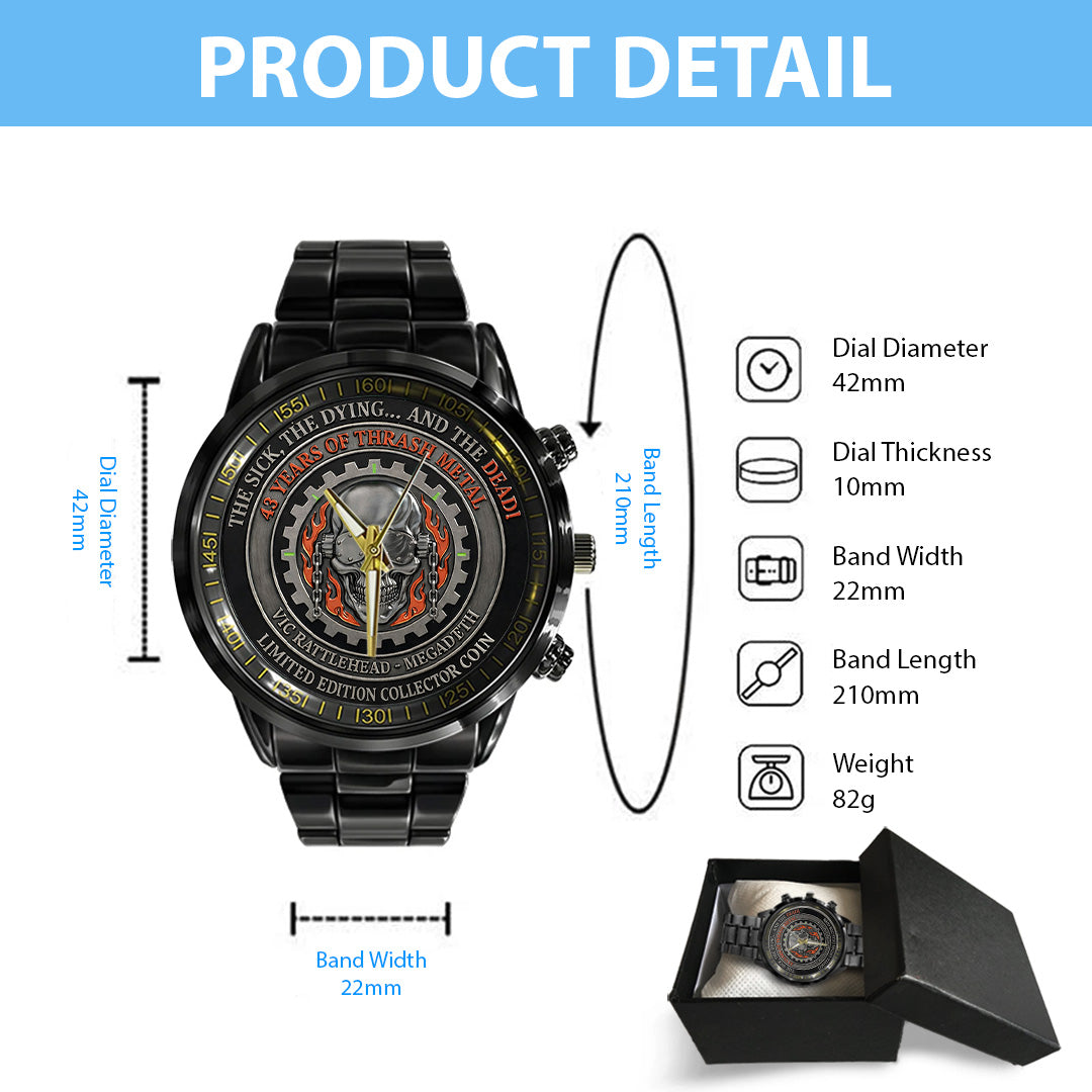 Megadeth Black Stainless Steel Watch – TANTN21460