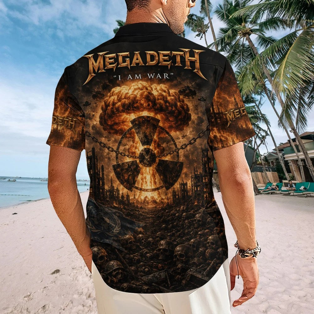 Megadeth Short Sleeve Button-Down Shirt – TMTHU9010