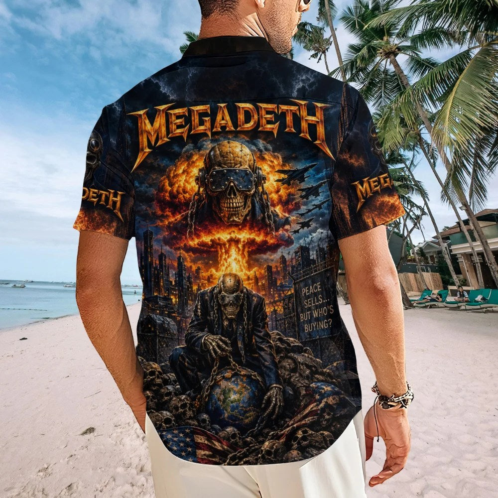 Megadeth Short Sleeve Button-Down Shirt – TMTHU9015