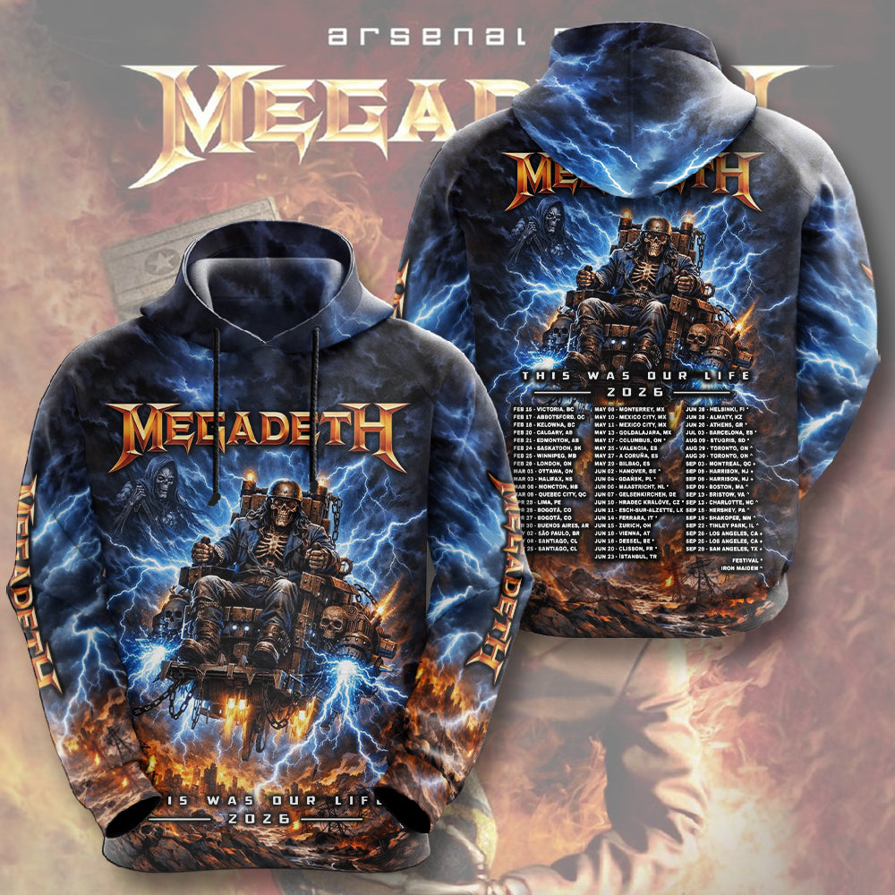 Megadeth This Was Our Life 2026 3D Apparel – TMTHU5628