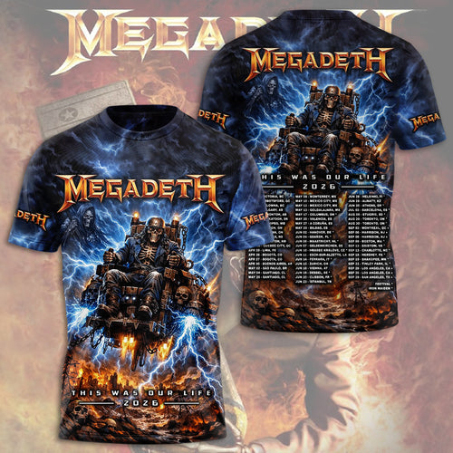 Megadeth This Was Our Life 2026 3D Apparel – TMTHU5628