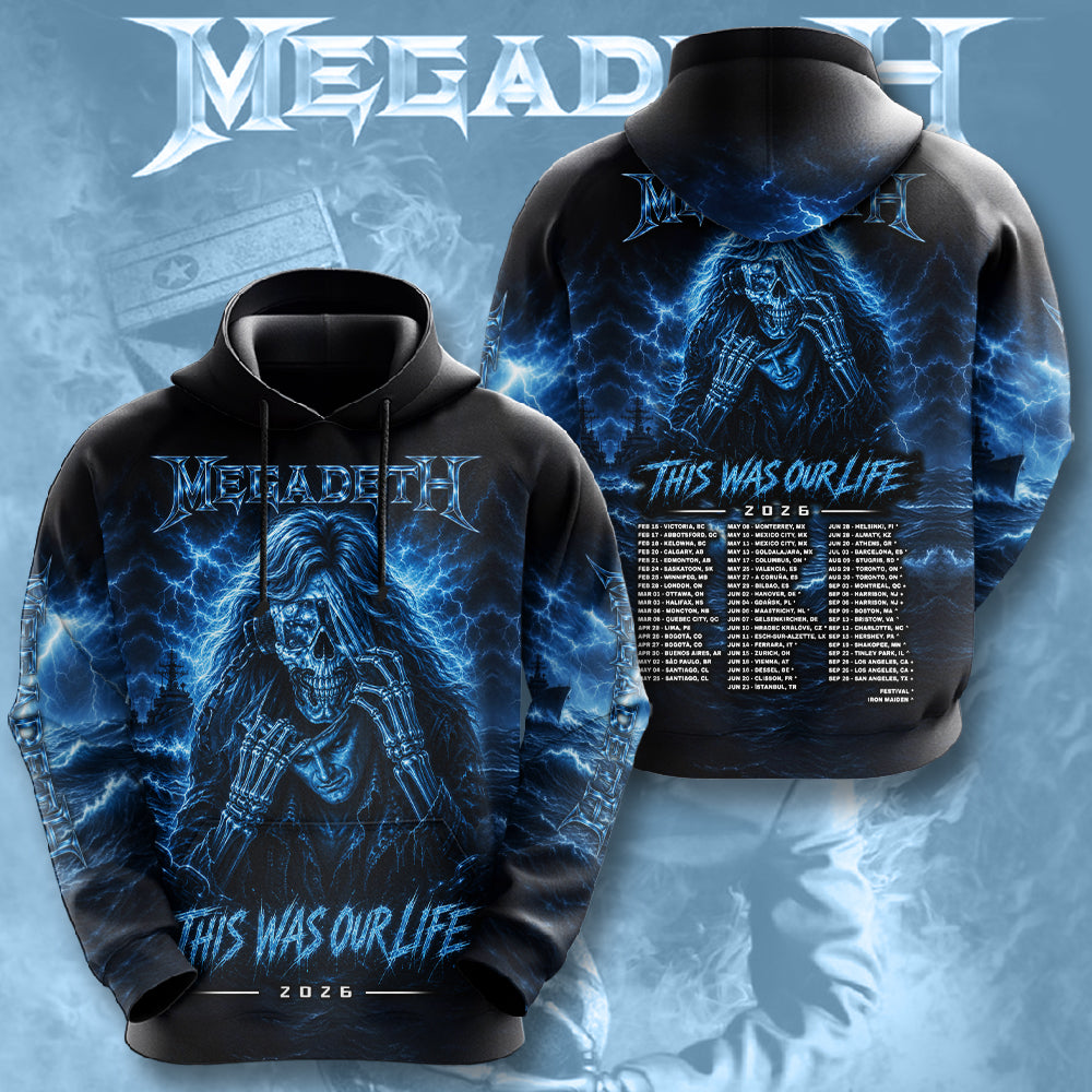 Megadeth This Was Our Life 2026 3D Apparel – TMTHU7030