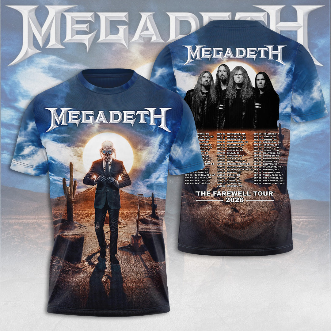 Megadeth Farewell Tour 2026 3D Apparel – TANTN22800