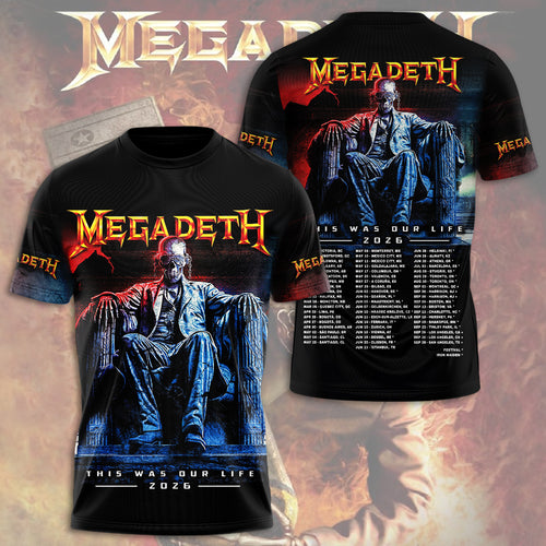 Megadeth This Was Our Life 2026 3D Apparel – TMTHU5976