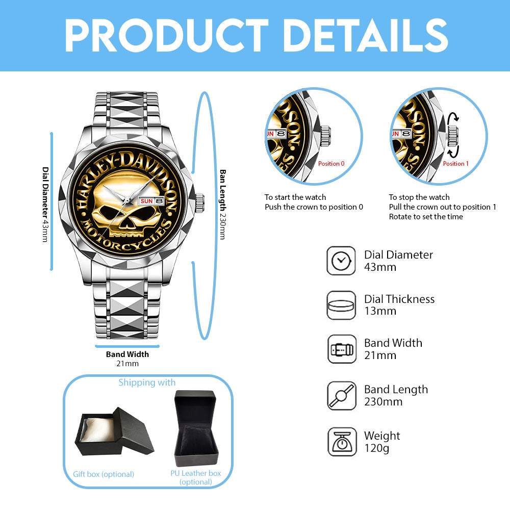Harley Davidson Alloy Luxury Quartz Watch – GNE 3904