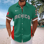 Mexico Baseball 2026 Short Sleeve Button-Down Shirt – TANTN21287