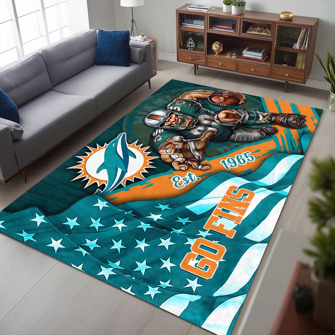 Miami Dolphins Rectangular Rug – HOATT13169