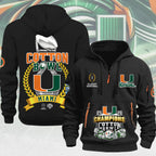 Miami Hurricanes Football Cotton Bowl Champions 2D Quarter Zip Hoodie – MAITM14313