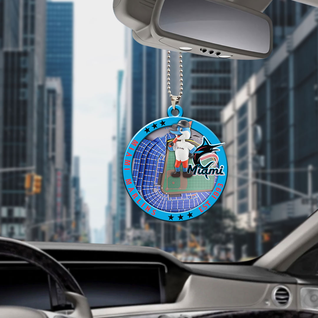 Miami Marlins Custom shape 2-sided Acrylic Car Ornament – HOATT13046