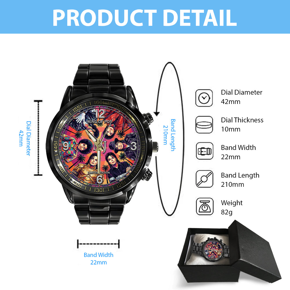 Michael Jackson Black Stainless Steel Watch – TMTHU7593