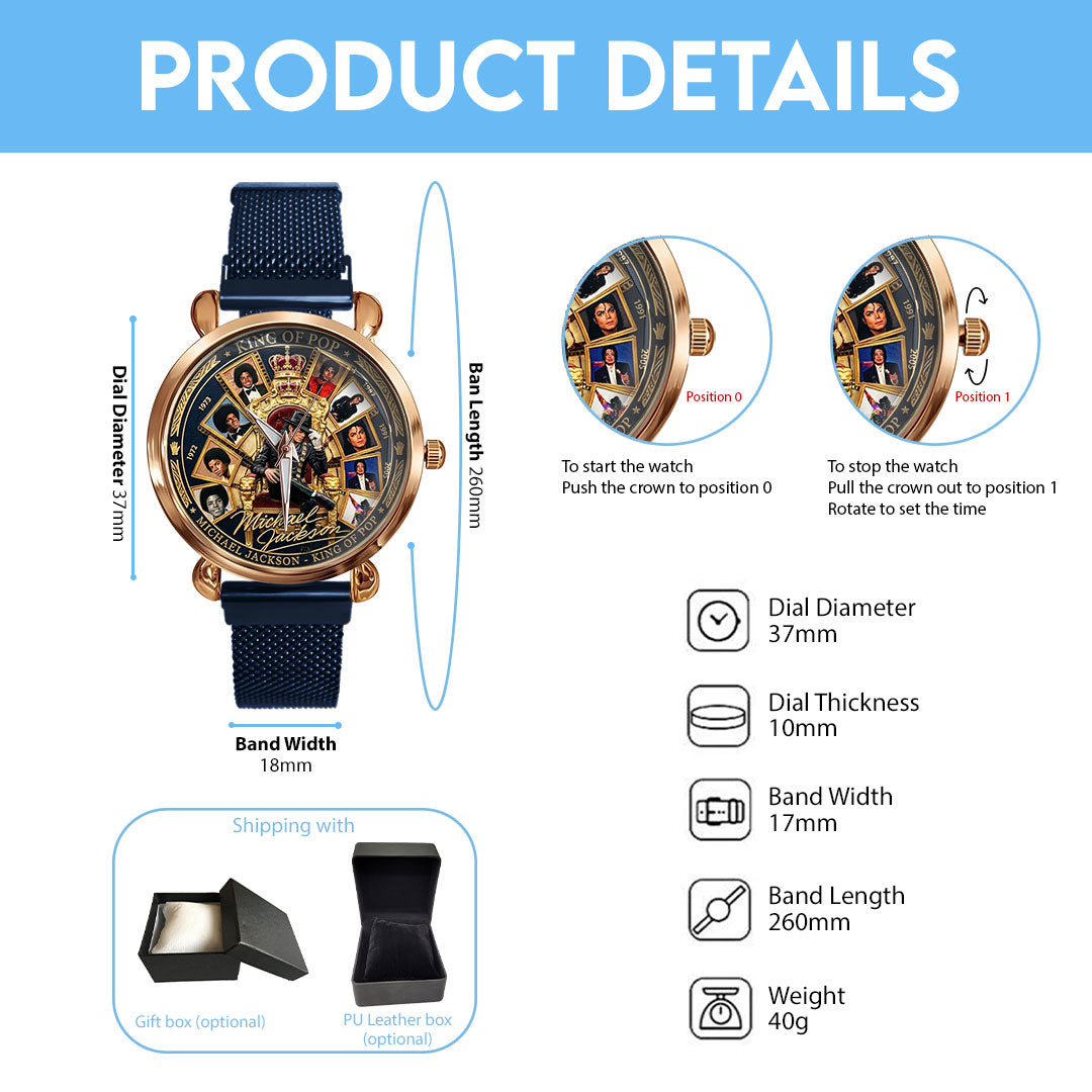 Michael Jackson Mesh Strap Quartz Watch – TMTHU6124