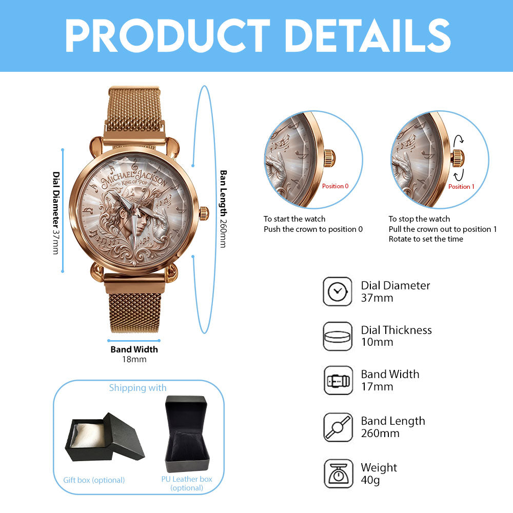 Michael Jackson Mesh Strap Quartz Watch – TMTHU6786