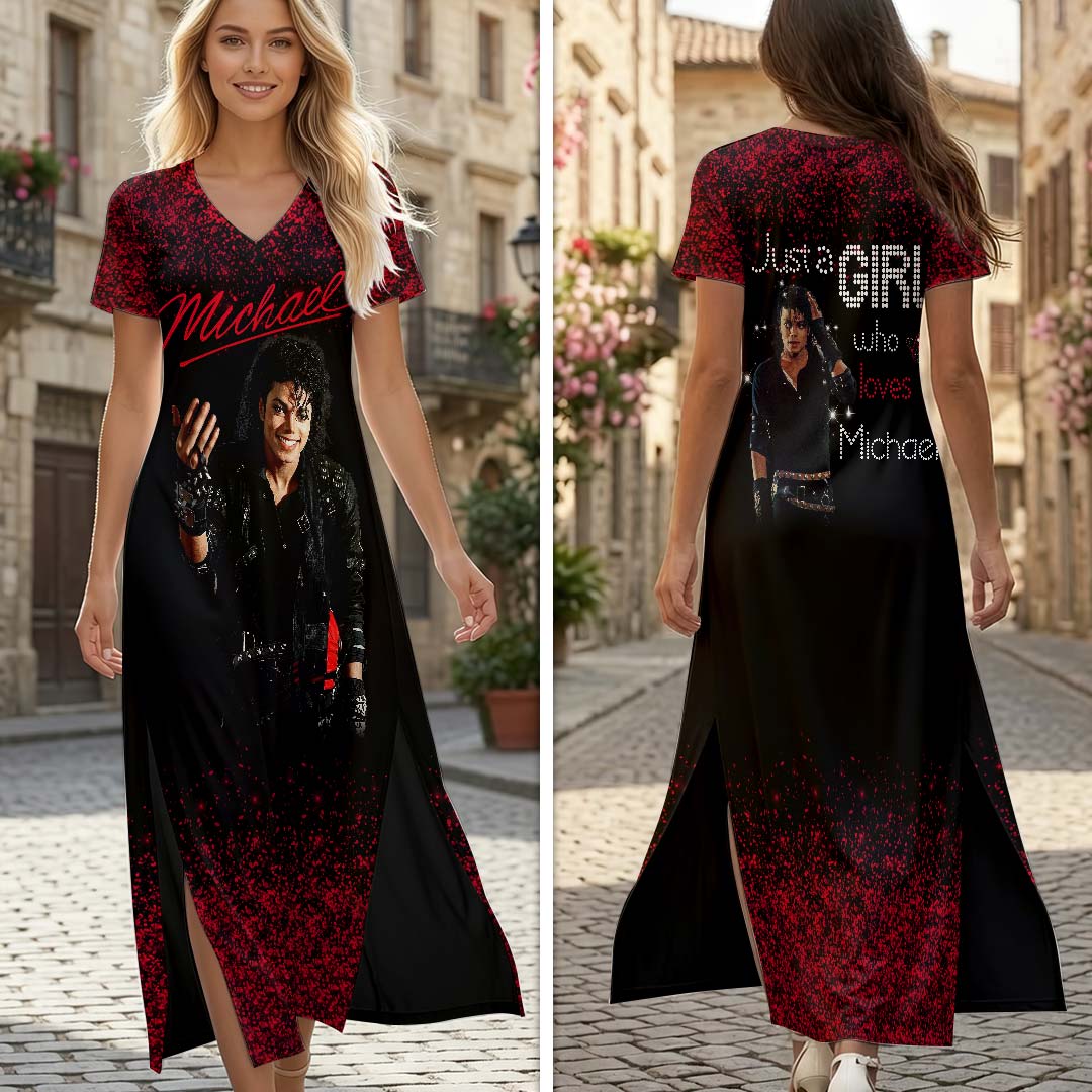 Michael Jackson Short Sleeve Maxi Dress – HOATT19511