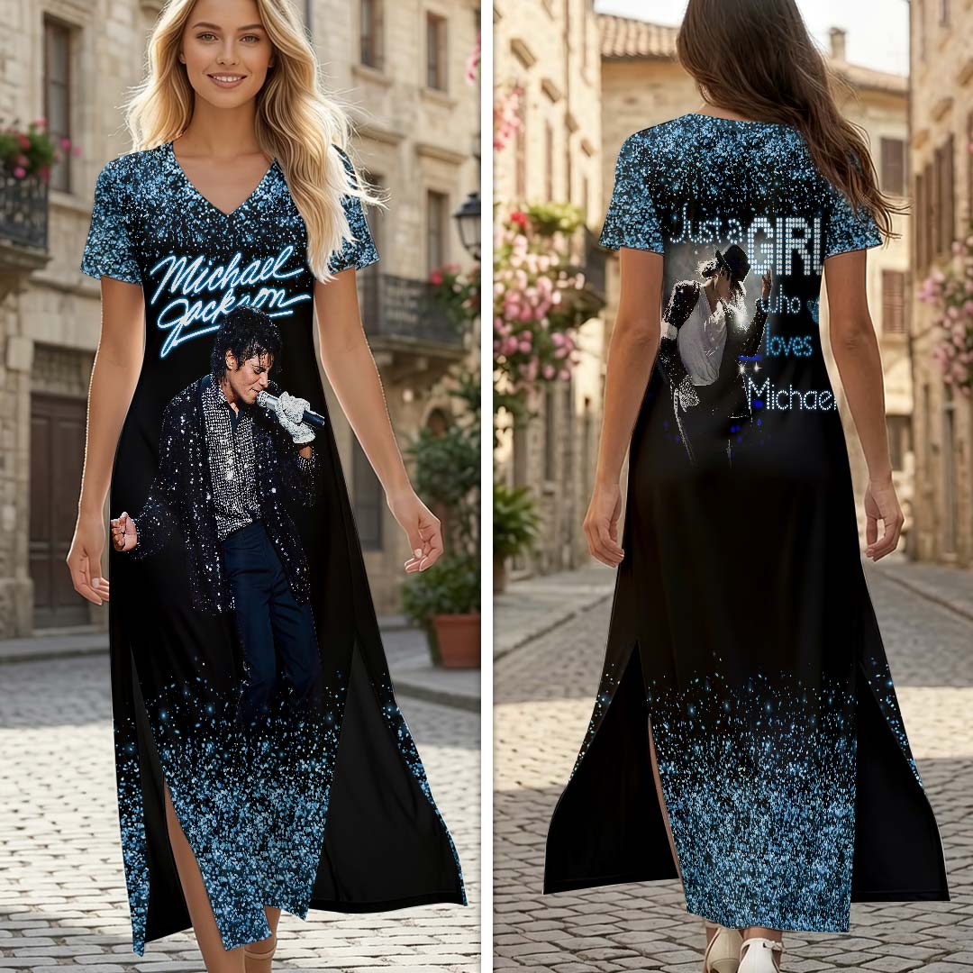 Michael Jackson Short Sleeve Maxi Dress – HOATT19512