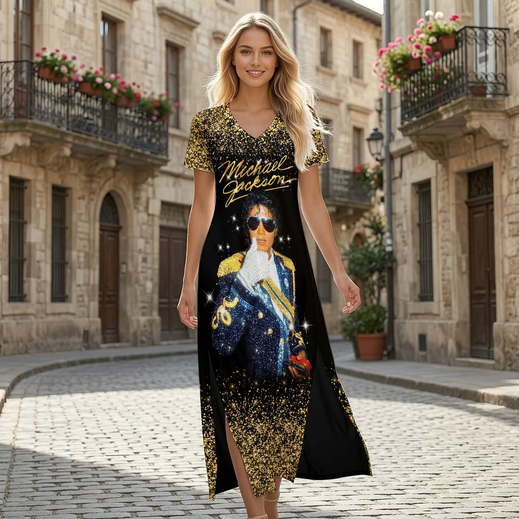Michael Jackson Short Sleeve Maxi Dress – HOATT19690